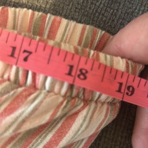 Orvis Women’s Cotton Striped Summer Pants Size 12/L Pink Tan White Color - Picture 7 of 12